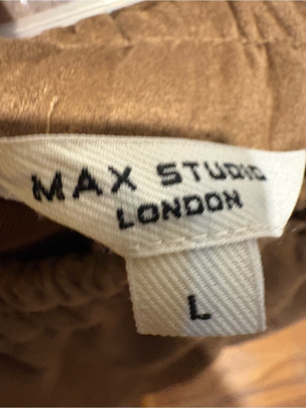 Max Studio Women's Faux Suede Elastic-Waist Pants in Warm Brown - Picture 5 of 5